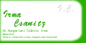 irma csanitz business card